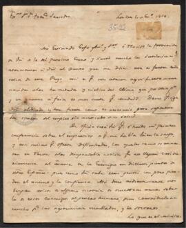Carta de Juan Ruíz de Apodaca a Francisco de Saavedra, sobre la dificultad de canalizar un présta...