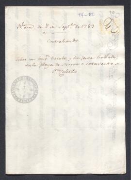 Real Orden de José de Gálvez al intendente de Caracas, Francisco de Saavedra, por la que S.M. que...