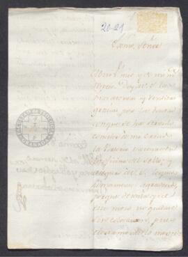 Carta de Francisco de Orbenzua a Francisco de Saavedra, agradeciéndole haber empleado a una persona