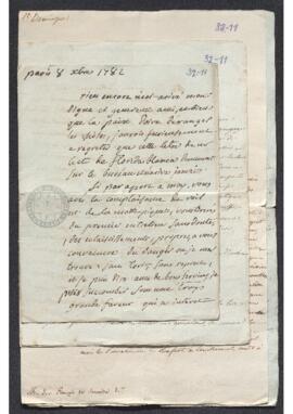 Carta del Caballero De Monteil a Francisco de Saavedra, avisando de su llegada a Paris