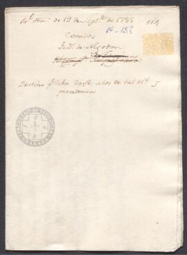 Real Orden de José de Gálvez al intendente de Caracas, Francisco de Saavedra, solicitar informaci...