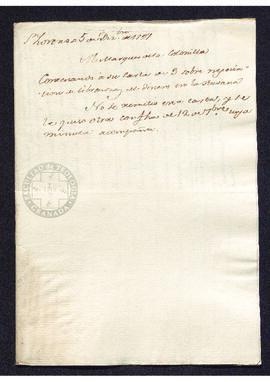 Carta de Francisco de Saavedra al marqués de la Colomilla, sobre asuntos de Real Hacienda