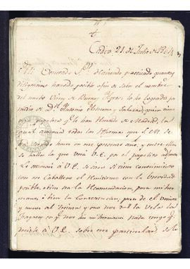 Carta particular de Ana María Porro de Cenitagoya a Francisco de Saavedra