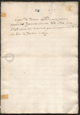 Decretos expedidos por el gobierno español sobre diferentes asuntos, desde 1724 hasta 1742, y los...