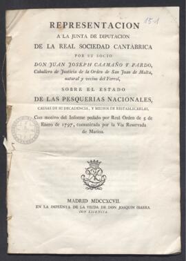 Representación a la Junta de Diputación de la Real Sociedad Cantábrica por su socio Juan José Caa...