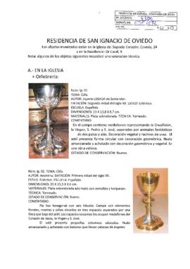 Inventario del patrimonio artístico de la Residencia san Ignacio de Oviedo