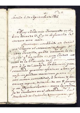 Carta personal de Francisco José Ramírez a Francisco de Saavedra