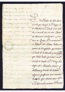 Circular de Real Orden de 17 de junio de 1793, sobre la comisión que deben proceder al examen del...