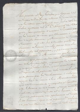 Real Orden del marqués  González de Castejón a Joaquín Gutiérrez Rubalcaba, sobre la venta de pre...