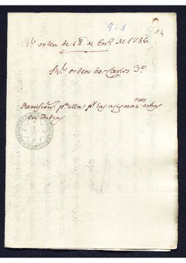 Real Orden de José de Gálvez al intendente de Caracas, Francisco Saavedra, sobre resguardo marítimo