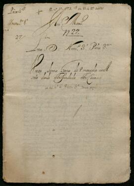 Carta de venta de Francisco Tacón y Ginés Valbastre. Letra D núm. 3 pieza 3ª nº27.