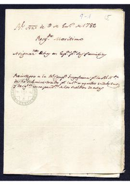 Real Orden de José de Gálvez al intendente de Caracas, Francisco Saavedra, sobre resguardo marítimo