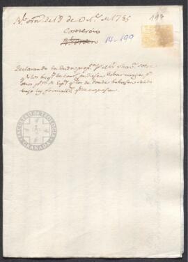 Real Orden de José de Gálvez al intendente de Caracas, Francisco de Saavedra, sobre los buques qu...