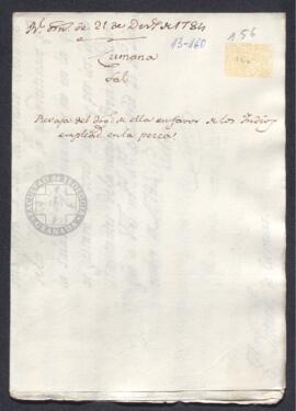 Real Orden de José de Gálvez al intendente de Caracas, Francisco de Saavedra, rebajando los derec...