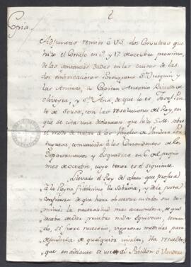 Circular del marqués González de Castejón de una Real Orden sobre el tratamiento que se debe dar ...