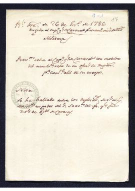 Real Orden de José de Gálvez al intendente de Caracas, Francisco Saavedra,