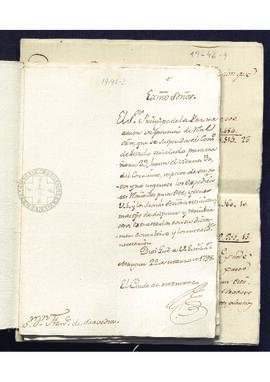 Notificación del conde de Montarco a Francisco de Saavedra, de la Real Orden que convoca todos lo...