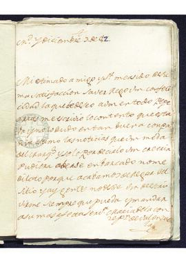 Carta particular de María de la Concepción de Valenzuela a Francisco de Saavedra