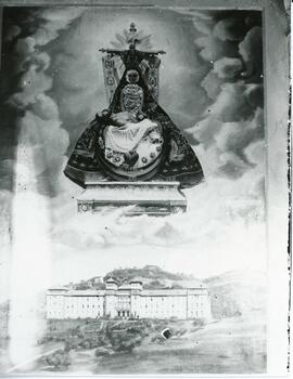 Fotografía cuadro del Colegio Máximo y la Virgen de las Angustias.