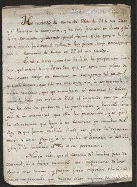 Carta del Principe dla Paz al Consulado de Cádiz en la que manifiesta su dasegrado por los altos ...