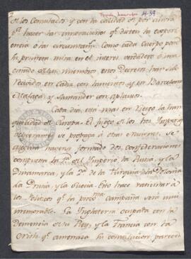 Carta particular de Francisco de Saavedra a Antonio López Quintanilla, en la que le expone entre ...