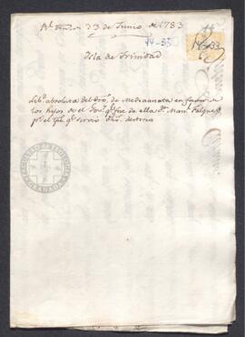Real Orden de José de Gálvez al intendente de Caracas, Francisco de Saavedra, autorizando la devo...