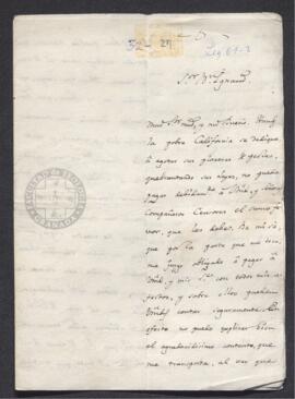 Carta de Andrés Burriel a Ignacio Hermosilla, comentando la publicación de su obra y anticipando ...