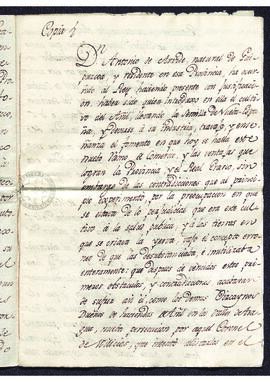 Real Orden de José de Gálvez al gobernador y capitán general de Caracas, denegando la solicitud h...