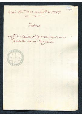 Real Orden de Antonio Valdés al intendente de Caracas, Francisco Saavedra, sobre la negociación c...