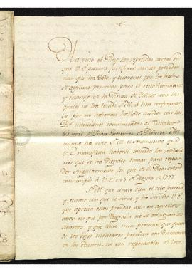 Real Orden de José de Gálvez al Virrey de Santa Fe, censurando u intromisión en la administración...