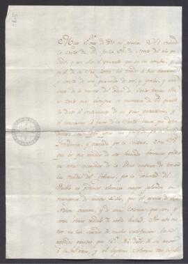 Carta de Francisco de Saavedra a José de Bráximo, agradeciendo su donativo para la causa nacional