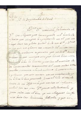 Carta de Ana María Miranda a Francisco de Saavedra, acerca del terremoto acaecido en Granada