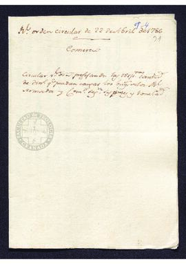 Real Orden de José de Gálvez al intendente de Caracas, Francisco Saavedra, regulando las cantidad...
