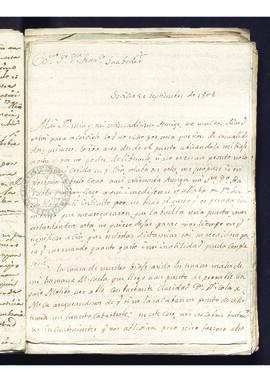 Carta privada de Ana María Chacón a Francisco de Saavedra