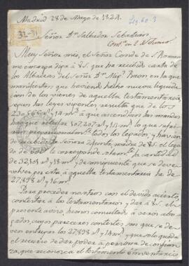 Carta de Manuel Martín a Salvador Sebastián, relativa a un testamento