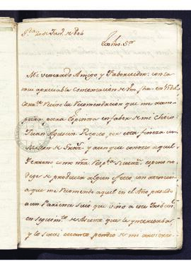 Cartas privadas de Pedro Garrido y Durán a Francisco de Saavedra