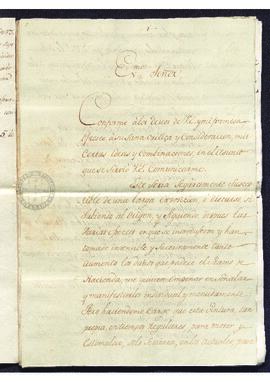 Informe remitido por el marqués de Colomilla a Francisco de Saavedra, en el que se detalla la man...