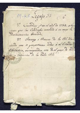 Carta personal de Sebastián de Jocano a Francisco de Saavedra, ofreciendo su ayuda en todo cuanto...