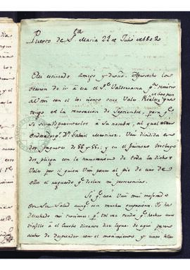 Carta de Francisco de Saavedra a Bernardo Doy-hamar, remitiéndole vales reales