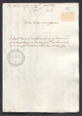 Real Orden de José de Gálvez al intendente de Caracas, Francisco de Saavedra, por la que S.M. ent...