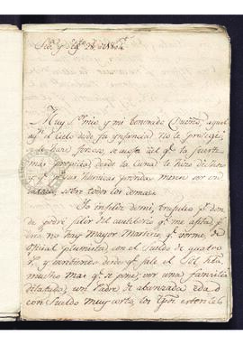 Carta particular de Antonio de Saavedra a Francisco de Saavedra