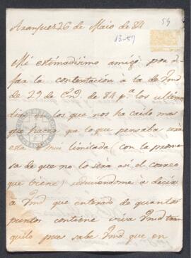 Carta particular de José de Gálvez a Francisco de Saavedra