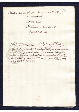 Real Orden de José de Gálvez al intendente de Caracas, Francisco Saavedra, autorizando el pago de...