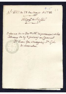 Real Orden de José de Gálvez al intendente de Caracas, Francisco Saavedra, autorizando el envío d...