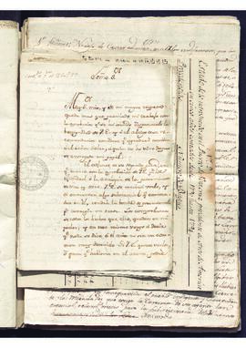 Carta de Rafael Antonio Viderique a Francisco de Saavedra, relativa al tráfico comercial entre Es...